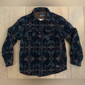 Jachs New York Sherpa lined Pendleton Black and Burgundy Geometric Shirt Small